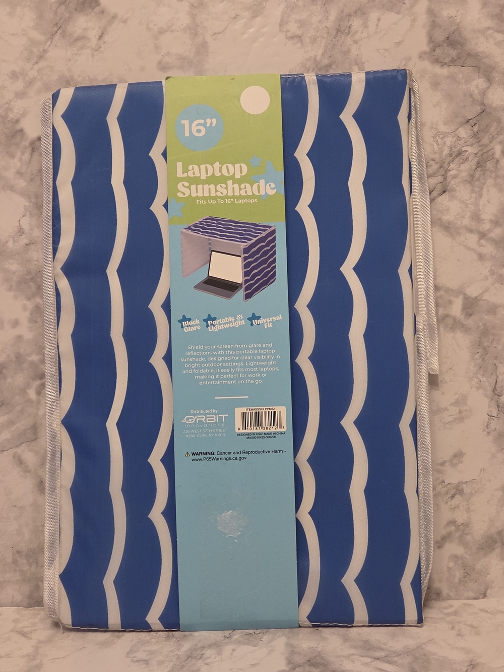 16" Blue Laptop Sunshade by - Portable Glare Shield